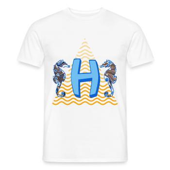 Hippocampe e 262 h - T-shirt homme - blanc - Devant - AI Model Male 178 dark (178cm)
