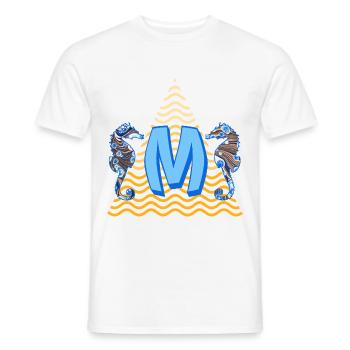seepferdchen e 262 m - Männer T-Shirt - Weiß - Vorne - AI Model Male 178 dark (178cm)