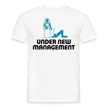 Under new management - Men's T-Shirt - white - Front - AI Model Male 178 dark (178cm)