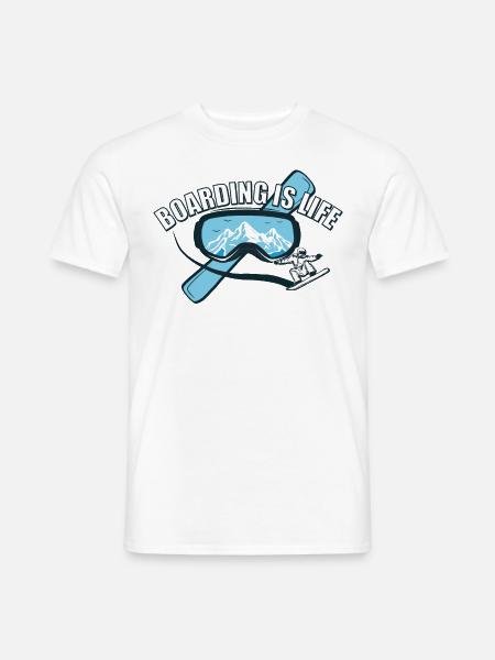 Boarding is Life - Snowboard - Männer T-Shirt - Weiß