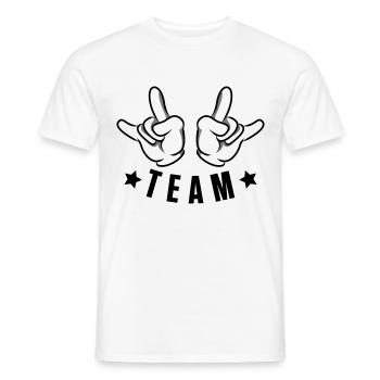 hand party team - Männer T-Shirt - Weiß - Vorne - AI Model Male 178 dark (178cm)