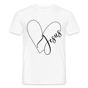 Jesus Herz Herzlinie - Männer T-Shirt - Weiß - Vorne - AI Model Male 178 dark (178cm)