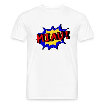 Miaulement comique - T-shirt homme - blanc - Devant - AI Model Male 178 dark (178cm)