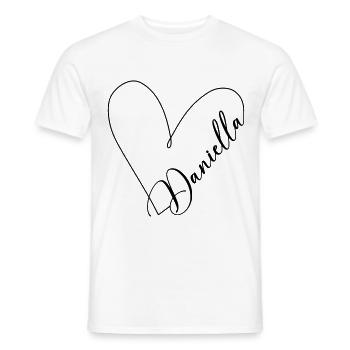 Daniella Nom Ligne de Coeur - T-shirt homme - blanc - Devant - AI Model Male 178 dark (178cm)