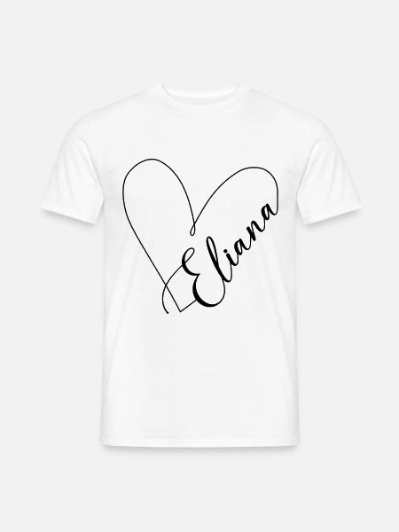 Eliana Name Heart Line - Men's T-Shirt - white