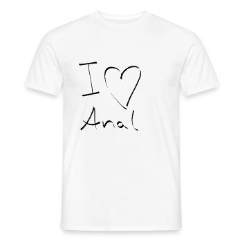 I love anal sex anal ass fuck anus - Men's T-Shirt - white - Front - AI Model Male 178 dark (178cm)