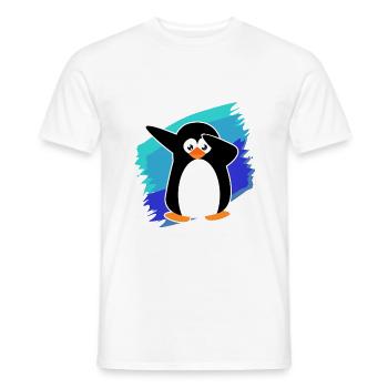 tupfender Pingu süsser Pinguin Shirt - Männer T-Shirt - Weiß - Vorne - AI Model Male 178 dark (178cm)