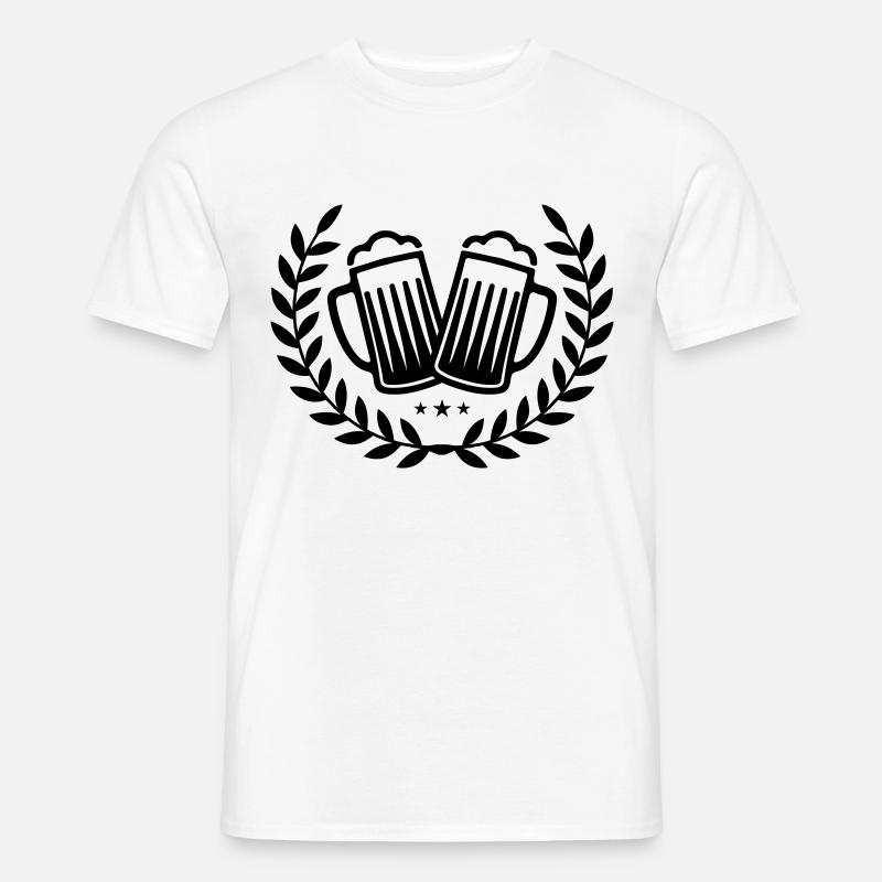 bier icon kranz - Männer T-Shirt - Weiß