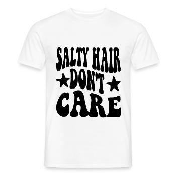 Salty Hair Don't Care - Men's T-Shirt - white - Front - AI Model Male 178 dark (178cm)