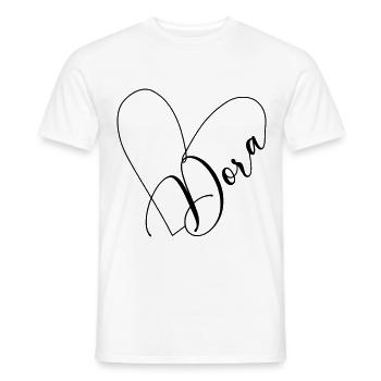 Dora Nom Ligne de coeur - T-shirt homme - blanc - Devant - AI Model Male 178 dark (178cm)
