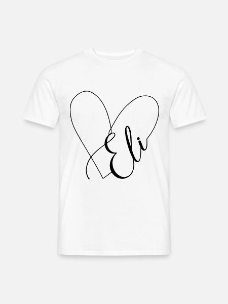 Eli Name Herzlinie - Männer T-Shirt - Weiß