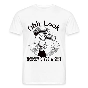 Oh regarde, personne n’en a rien à foutre - T-shirt homme - blanc - Devant - AI Model Male 178 dark (178cm)