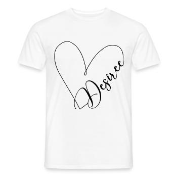 Desiree Nom Ligne de coeur - T-shirt homme - blanc - Devant - AI Model Male 178 dark (178cm)