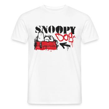 Peanuts Snoopy Dog Graffiti Street Art - Men's T-Shirt - white - Front - AI Model Male 178 dark (178cm)
