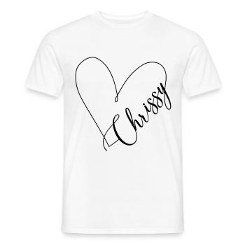 Chrissy Nom Ligne de coeur - T-shirt homme - blanc - Devant - AI Model Male 178 dark (178cm)