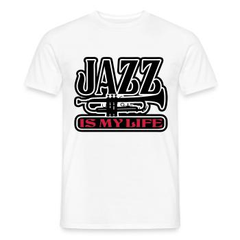 jazz is my life - T-shirt homme - blanc - Devant - AI Model Male 178 dark (178cm)