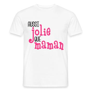 Aussi jolie que maman - Männer T-Shirt - Weiß - Vorne - AI Model Male 178 dark (178cm)