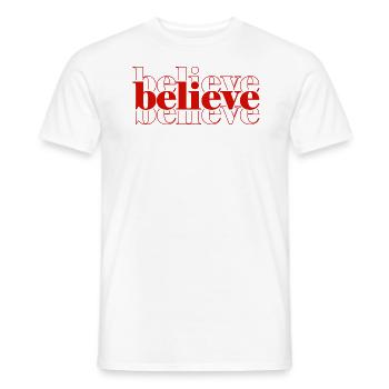 Believe - Colorful message design - Men's T-Shirt - white - Front - AI Model Male 178 dark (178cm)
