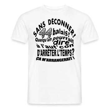 Tee shirt drole humour anniversaire 44 ans - T-shirt homme - blanc - Devant - AI Model Male 178 dark (178cm)