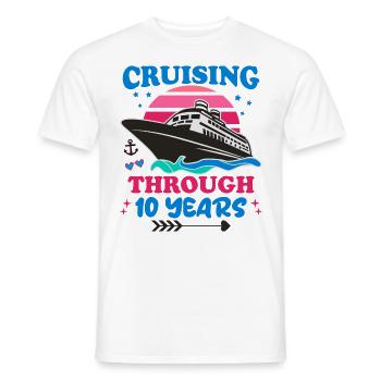Cruising Through 10 Years Wedding Anniversary - Men's T-Shirt - white - Front - AI Model Male 178 dark (178cm)