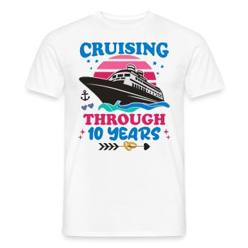 Cruising Through 10 Years Wedding Anniversary - Men's T-Shirt - white - Front - AI Model Male 178 dark (178cm)