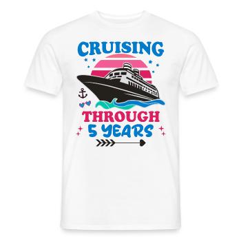 Cruising Through 5 Years Wedding Anniversary - Men's T-Shirt - white - Front - AI Model Male 178 dark (178cm)
