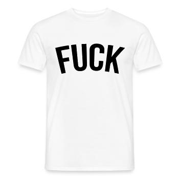 fuckin - Men's T-Shirt - white - Front - AI Model Male 178 dark (178cm)