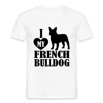 bouledogue - T-shirt homme - blanc - Devant - AI Model Male 178 dark (178cm)