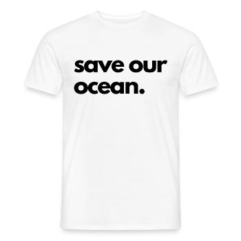 sauver notre océan - T-shirt homme - blanc - Devant - AI Model Male 178 dark (178cm)