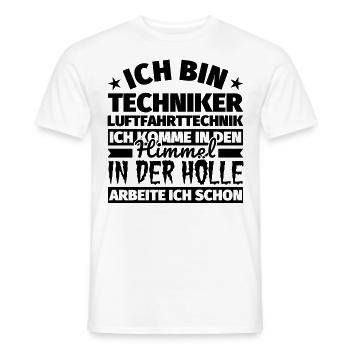 Techniker Luftfahrttechnik Geschenk lustig Himmel - Männer T-Shirt - Weiß - Vorne - AI Model Male 178 dark (178cm)