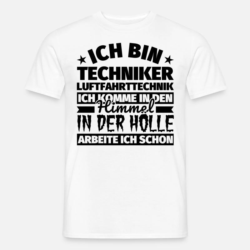 Techniker Luftfahrttechnik Geschenk lustig Himmel - Männer T-Shirt - Weiß