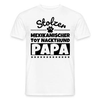 Mexikanischer Toy-Nackthund lustig Herrchen Hund - Männer T-Shirt - Weiß - Vorne - AI Model Male 178 dark (178cm)
