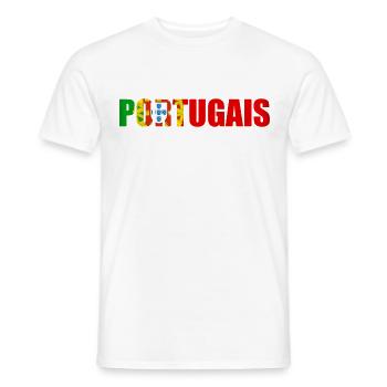 portugais - T-shirt homme - blanc - Devant - AI Model Male 178 dark (178cm)