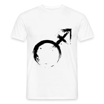 Homme transgenre Androgyne Vénus et Mars - T-shirt homme - blanc - Devant - AI Model Male 178 dark (178cm)