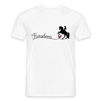 Horselover Horse Lover Lettering - Men's T-Shirt - white - Front - AI Model Male 178 dark (178cm)