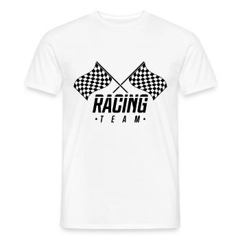racing team drapeau - T-shirt homme - blanc - Devant - AI Model Male 178 dark (178cm)