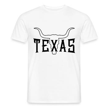 texas bulle symbole squelette - T-shirt homme - blanc - Devant - AI Model Male 178 dark (178cm)