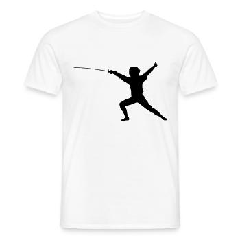 Silhouette d'escrime - T-shirt homme - blanc - Devant - AI Model Male 178 dark (178cm)