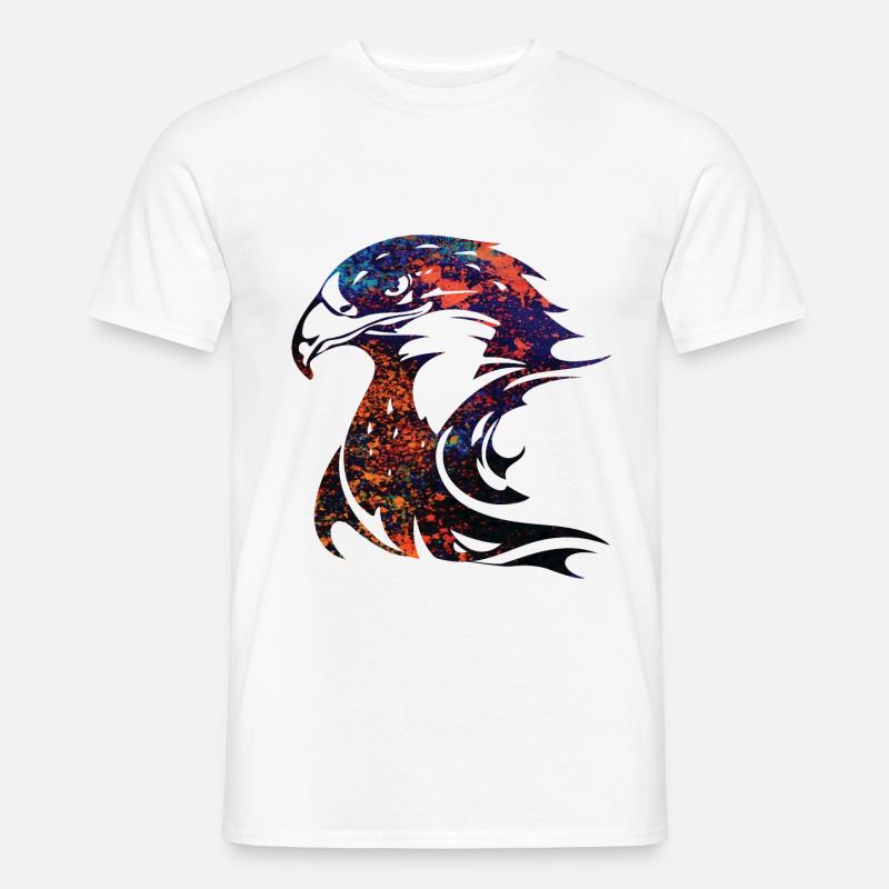 gefleckter Adler Kopf - Männer T-Shirt - Weiß