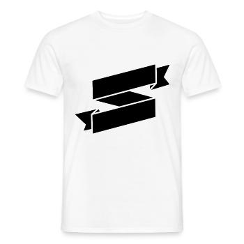 Black Ribbon Banner - Men's T-Shirt - white - Front - AI Model Male 178 dark (178cm)