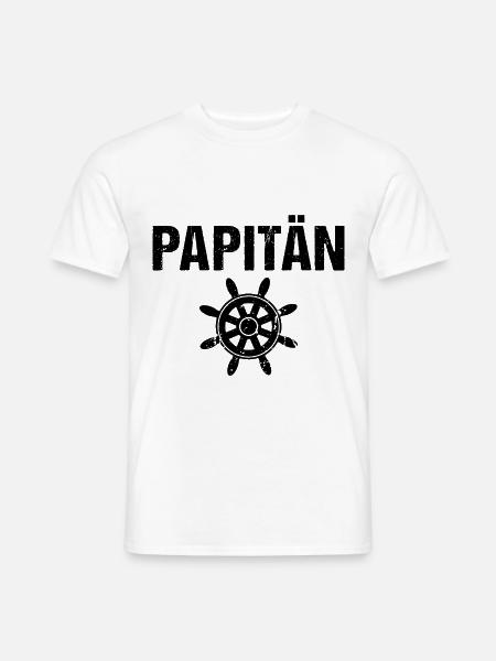 Papitän Boot Vater - Männer T-Shirt - Weiß