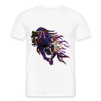 abstract cheetah Galaxy - Men's T-Shirt - white - Front - AI Model Male 178 dark (178cm)