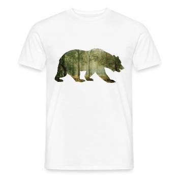 Bear forest trees gift gift idea - Men's T-Shirt - white - Front - AI Model Male 178 dark (178cm)