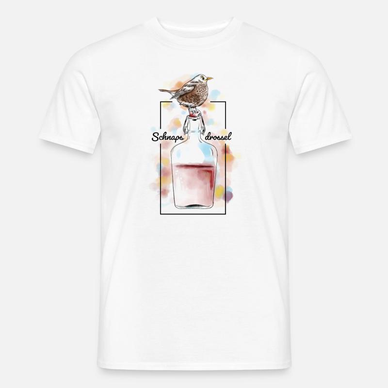 Schnapsdrossel - Männer T-Shirt - Weiß