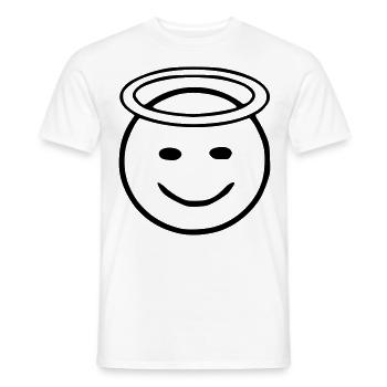 Émoji auréole croquis noir - T-shirt homme - blanc - Devant - AI Model Male 178 dark (178cm)