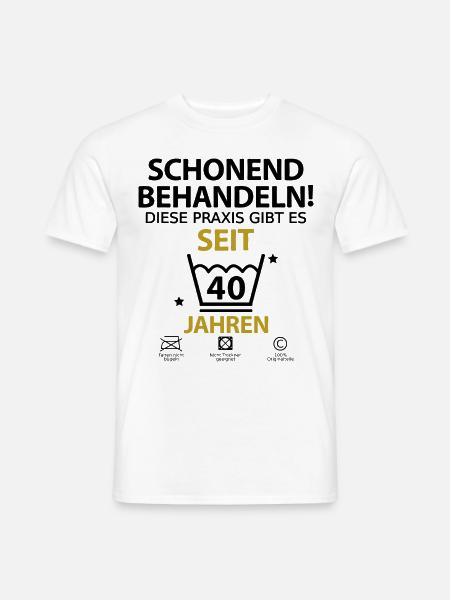 40 jährigen Praxisjubiläum Zahnarzt Arzt - Männer T-Shirt - Weiß