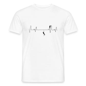 Climbing hiking heartbeat climber mountaineering - Men's T-Shirt - white - Front - AI Model Male 178 dark (178cm)