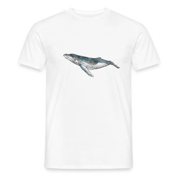 Aquarelle de baleine - T-shirt homme - blanc - Devant - AI Model Male 178 dark (178cm)