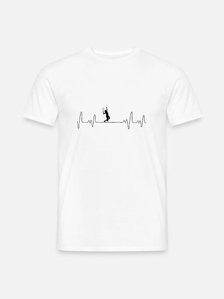 Tennis Herzschlag Puls Tennisspieler - Männer T-Shirt - Weiß