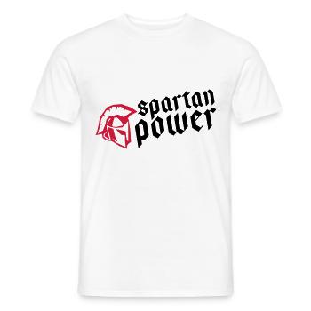 spartan power fitness gym helmet - Men's T-Shirt - white - Front - AI Model Male 178 dark (178cm)